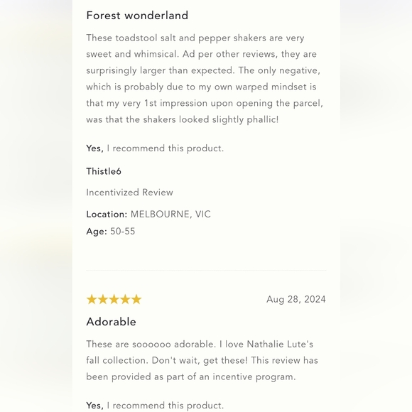 Anthropologie x Nathalie Lete Mushroom Salt & Pepper shakers - autumn hues - Picture 9 of 14